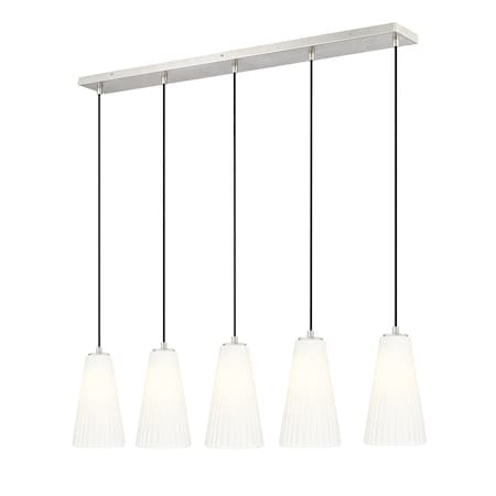 Z-Lite Farrell 5 Light Linear Chandelier, 6in. W x 11in. H, Brushed Nickel 3043P6-5L-BN